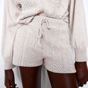 Zara cable knit shorts